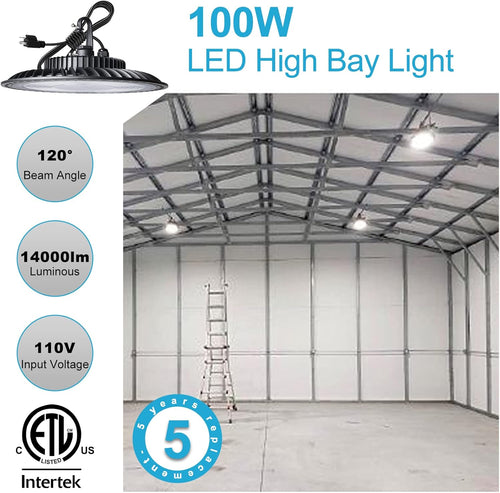 100W 5000K 14000LM LED High Bay Light 6Pack Z220724