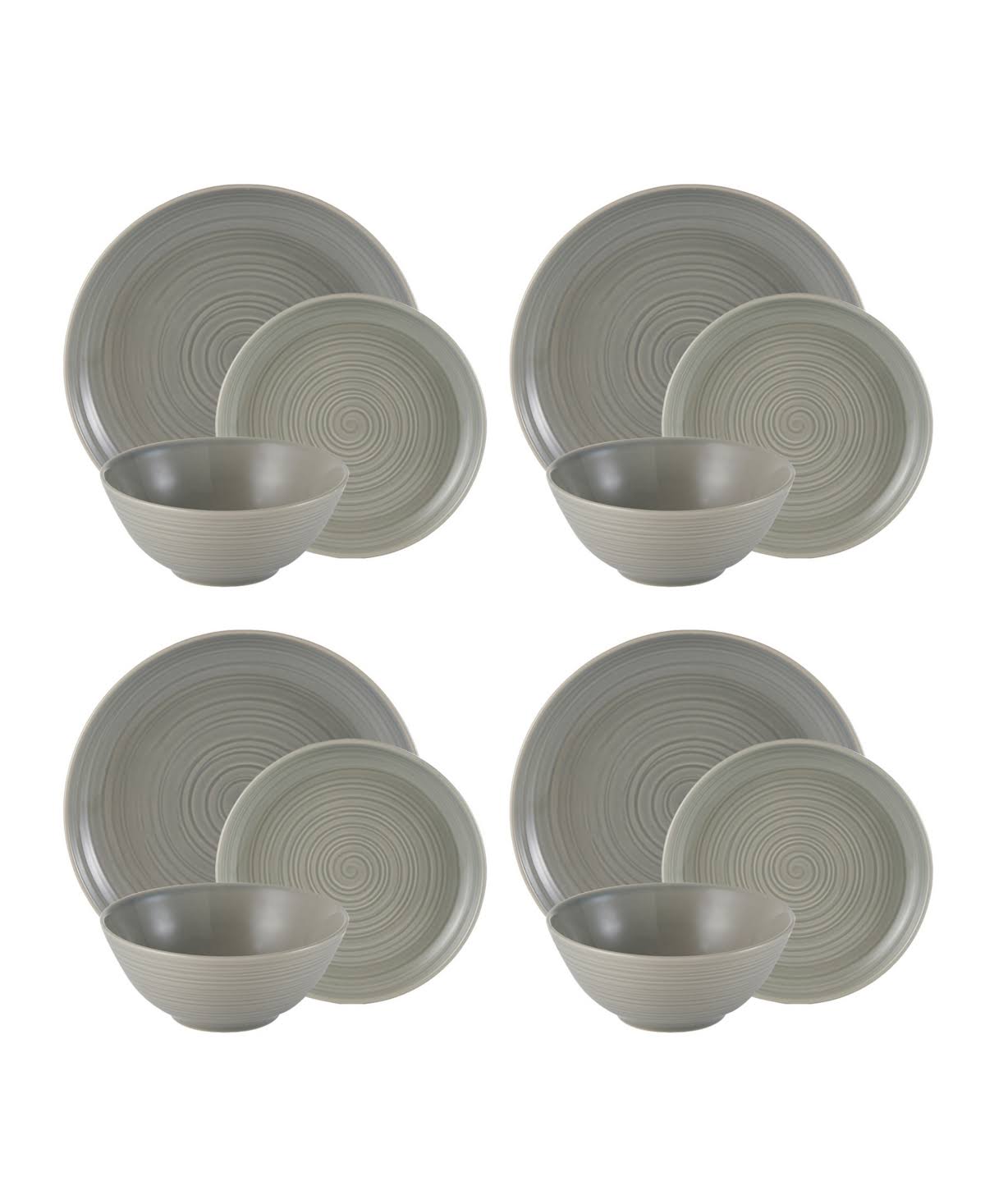 12 Piece Grey Dinner Set X2838