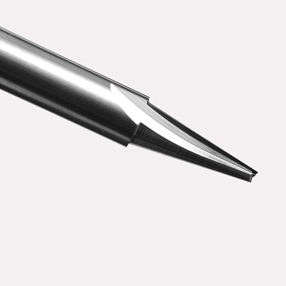 Solid Carbide CNC Router Bit 15 Deg 1/4 Shank R330