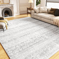 5'x8' Washable Boho Geometric Area Rug Grey T256520
