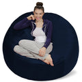 Memory Foam Bean Bag Chair 5 ft Blue I769