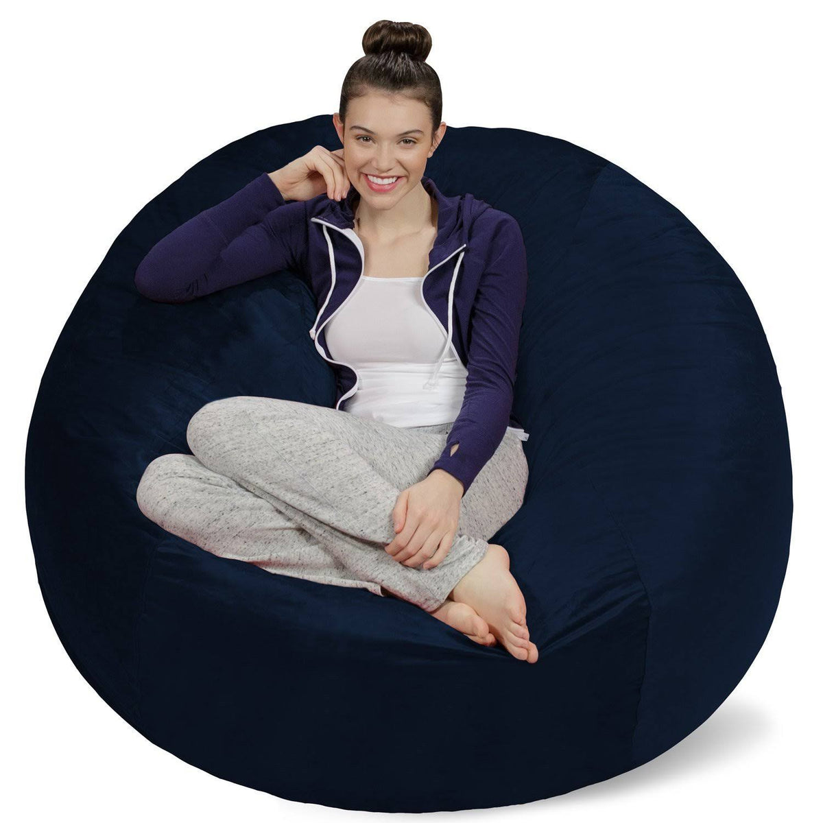 Memory Foam Bean Bag Chair 5 ft Blue I769