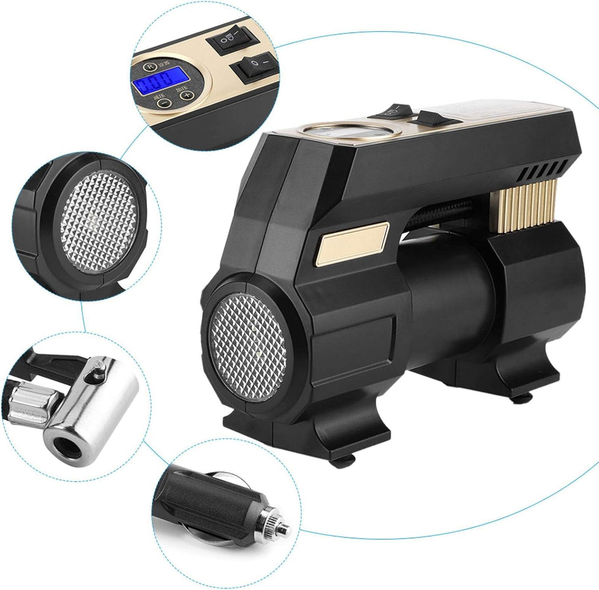 12V Portable Digital Tire Inflator with Light R805316