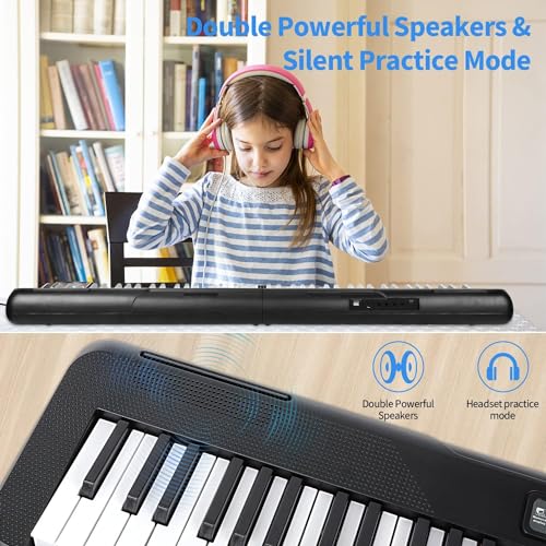 88 Key Semi Weighted Electric Digital Piano with Sustain Pedal, Power Supply, Stand, Carrying Case, Headphones M280276