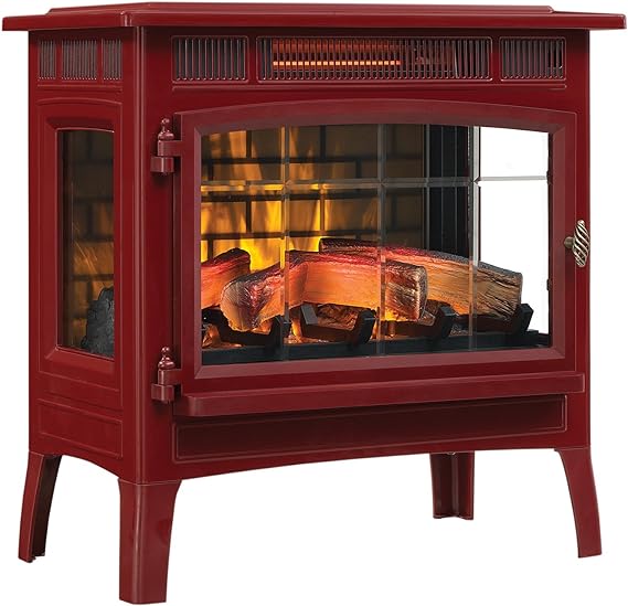 Black Electric Infrared Fireplace Stove with 3D Flame Effect I1193