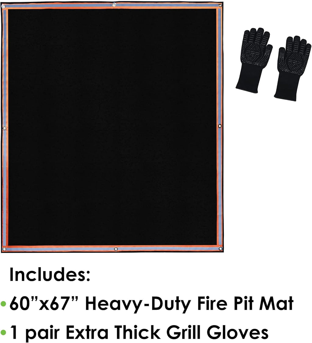 Fire Pit Mat, Extra Large, 67 x 60, 3 Layer, Fireproof Outdoor Protector L1506