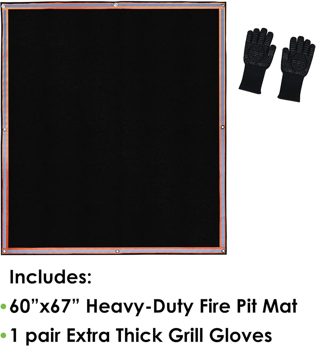 Fire Pit Mat, Extra Large, 67 x 60, 3 Layer, Fireproof Outdoor Protector L1506