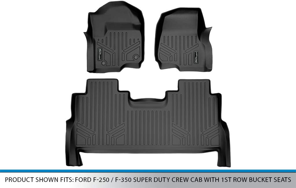 Black 2 Row Floor Mats Liner Set R2865