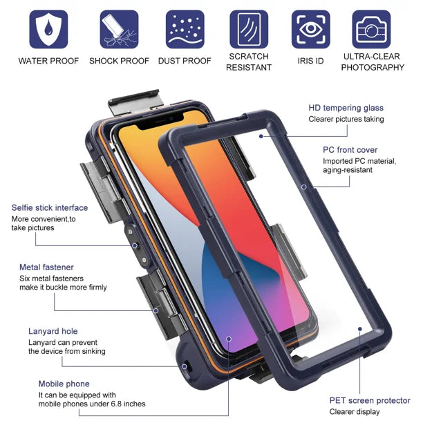 Waterproof Protective Case for Phones Up to 6.9 Inch A9403