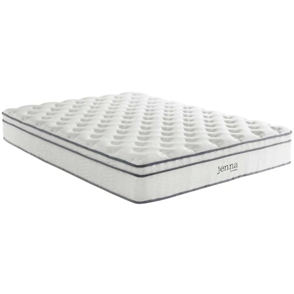Quilted Full Size Pillow Top Innerspring Mattress in White T39896