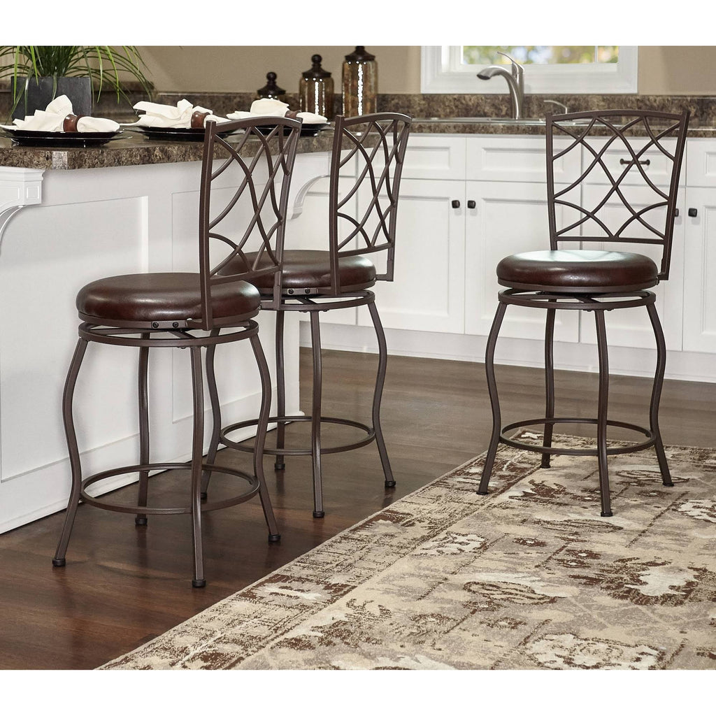 Brown Adjustable Stool Set of Three N18550