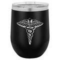 12 oz Double Wall Vacuum Insulated Stainless Steel Stemless Wine Tumbler with Lid E973