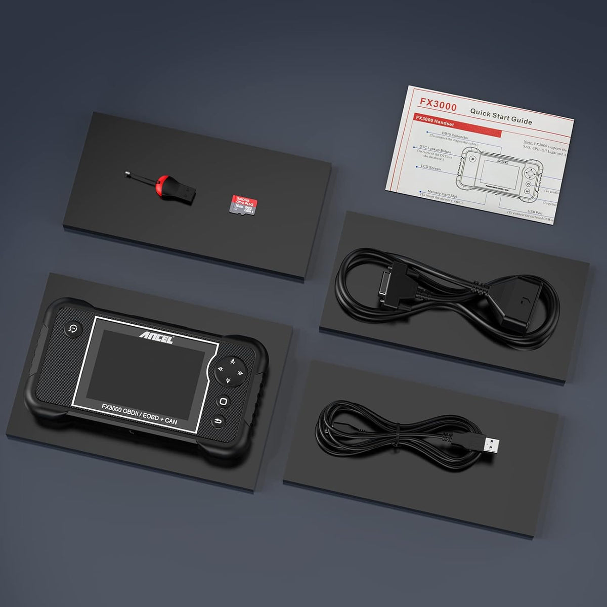 OBDII Scanner Diagnostic Scan Tool with Oil EPB SAS ABS BMS Reset X35014