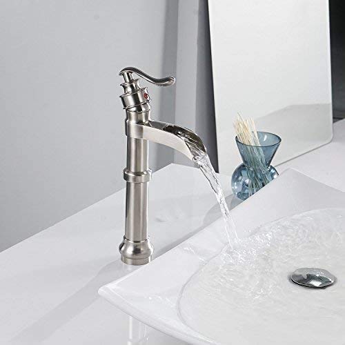 Black Waterfall Bathroom Sink Faucet with Pop Up Drain Q286088