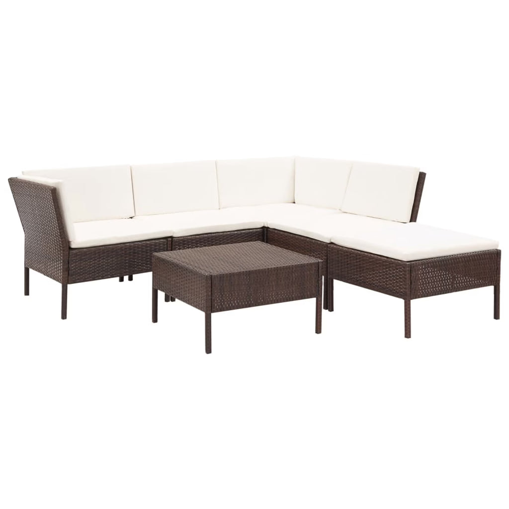 6 Piece Outdoor Sectional Set with Coffee Table Ottoman H505251