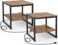 20 Inch Square End Table with Charging Station A602