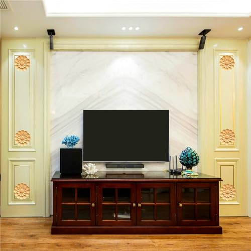 4Pcs Round Wood Appliques for Furniture Decoration (3.15"x3.15") C40966