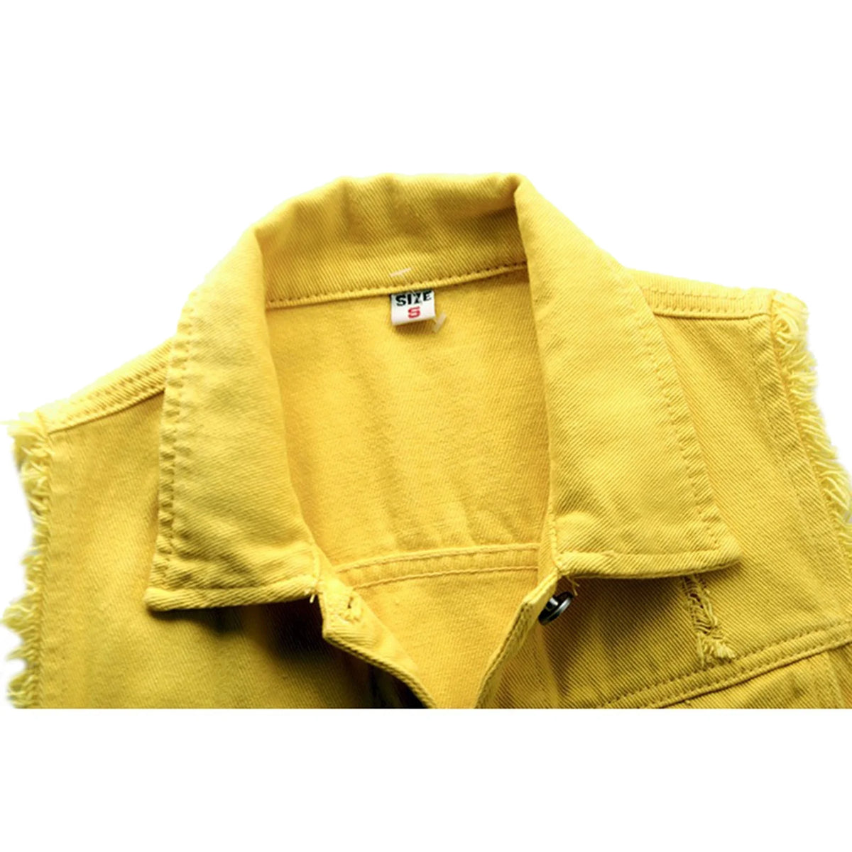 Sleeveless Solid Color Denim Vest X3313