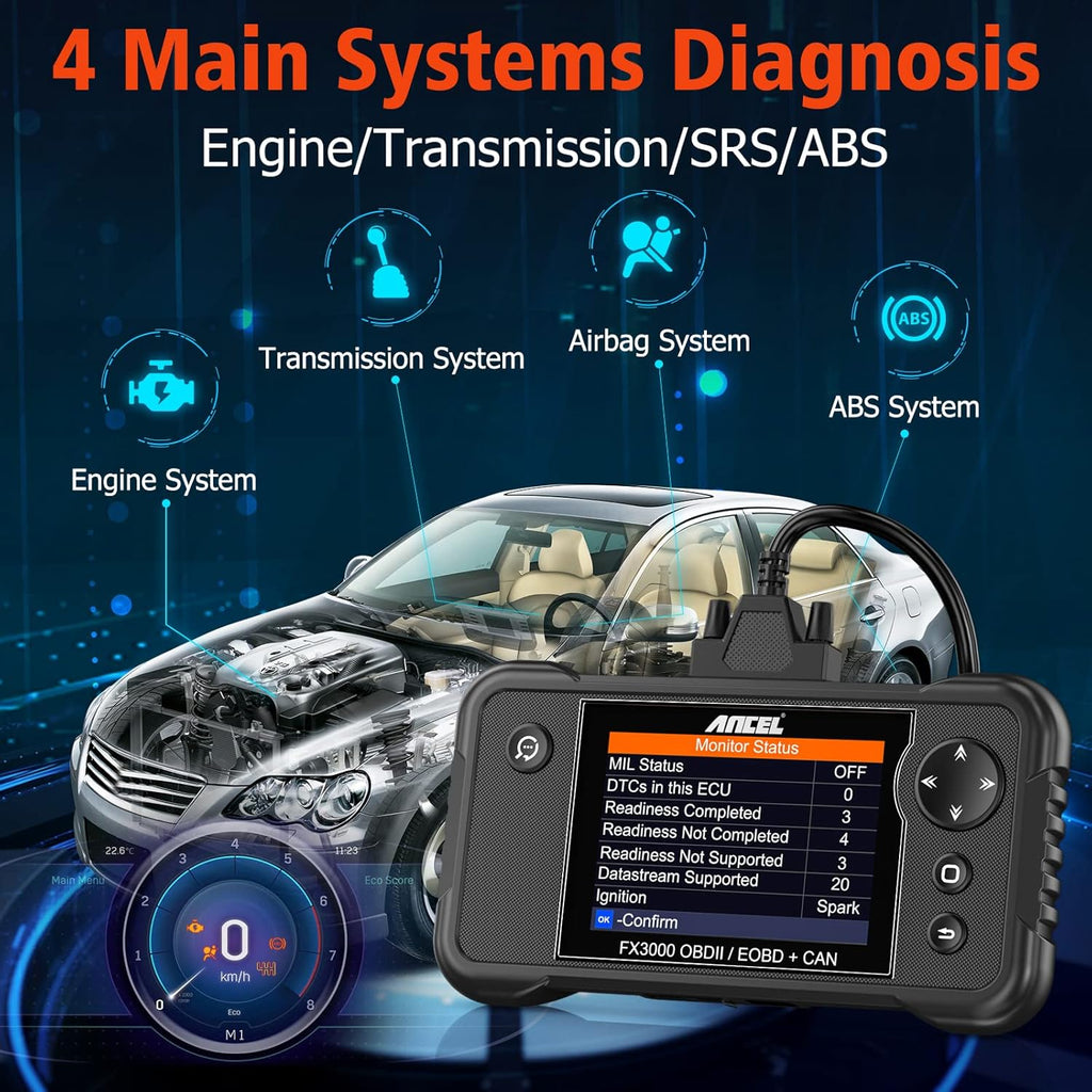 OBDII Scanner Diagnostic Scan Tool with Oil EPB SAS ABS BMS Reset X35014