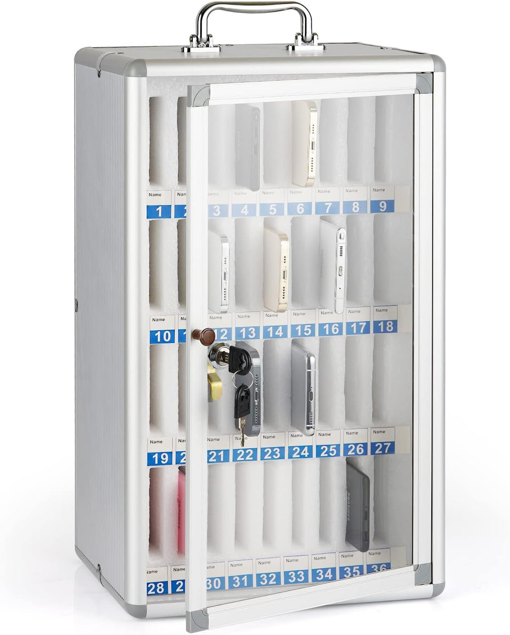 Aluminum Alloy 36 Slots Cell Phones Storage Cabinet M704019