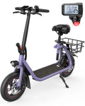 Electric Scooter with Seat, 450W Motor, 22 Miles Range, Folding, Black G7384