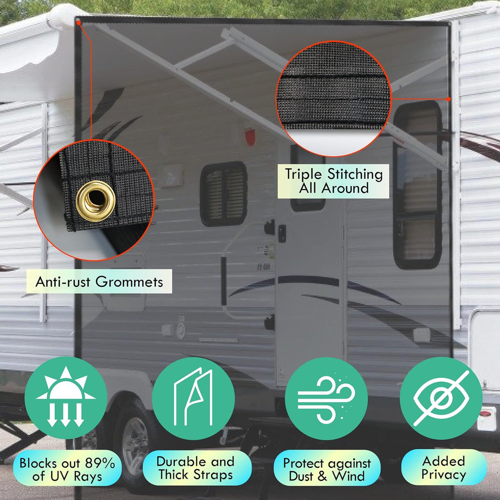 RV Awning Shade Screen 7x9’ Mesh Pack of 2 B10340