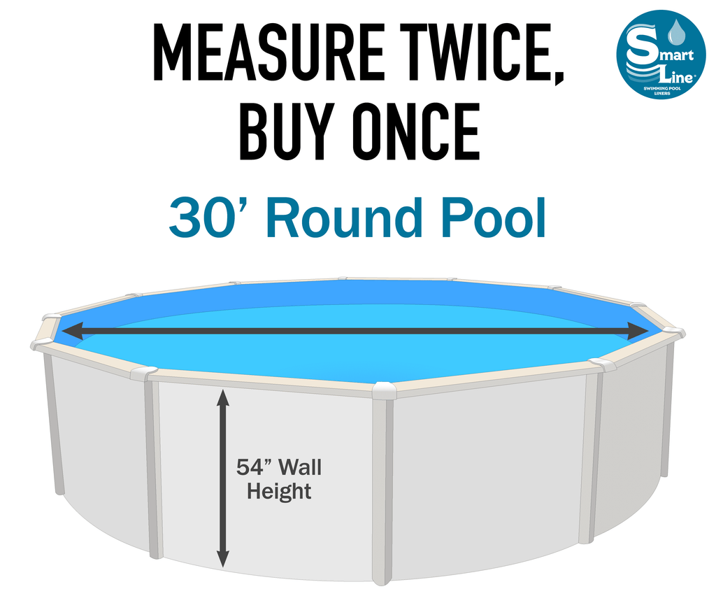 30' Round Swimming Pool Overlap Liner, 54" Height, 25 Gauge S34468