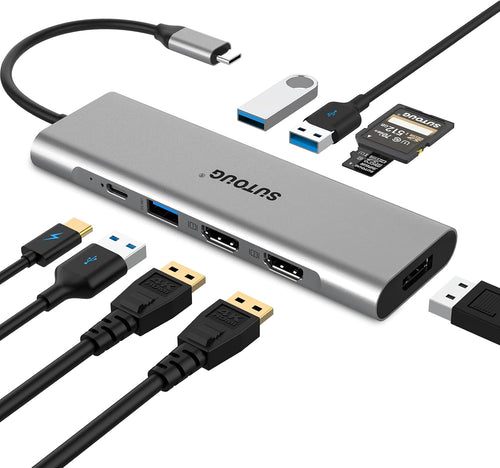 12 in 1 USB C Hub Docking Station with Triple Displays, 2 HDMI, DP, 100W PD, SD/TF Card Reader, 3 USB 3.0 Ports L576531