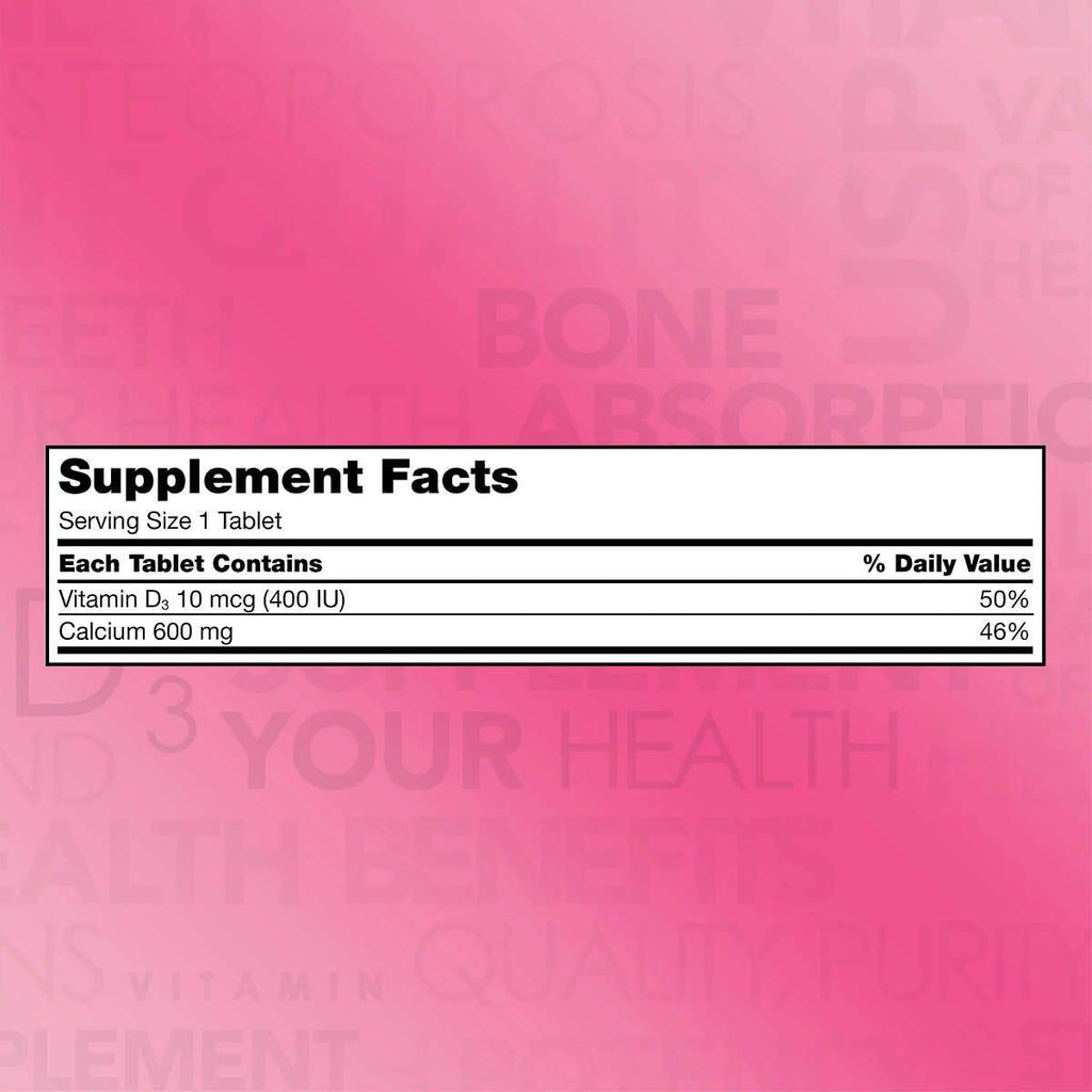 Calcium 600 mg with Vitamin D3, 500 Tablets (4 Pack) J194681