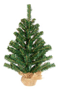 Small 12” Unlit Christmas Tree with Burlap Weighted Base I12604