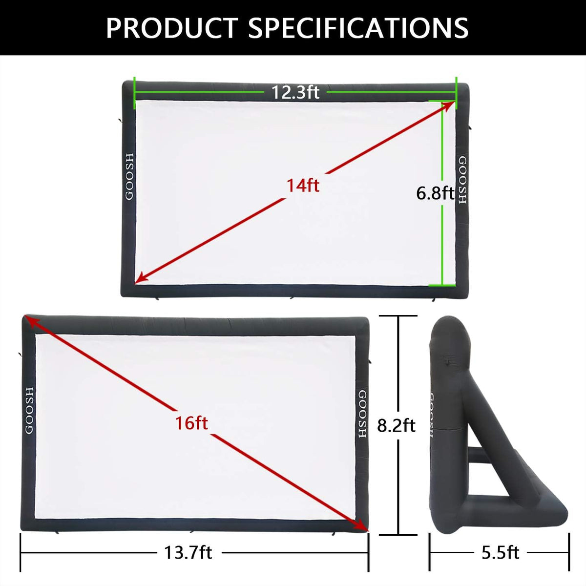 14 ft Inflatable Projection Screen with Carry Bag I974829