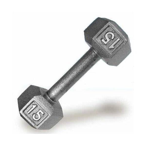Cast Iron Hex Dumbbell 15 lb A87573