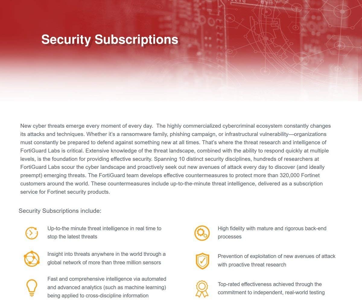 FortiGate-30E 1 Year FortiGuard Security Rating Service H37610