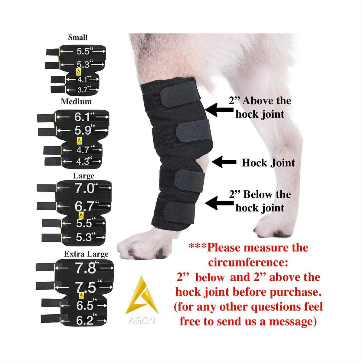 Dog Hock Brace Rear Leg Joint Wrap A620760