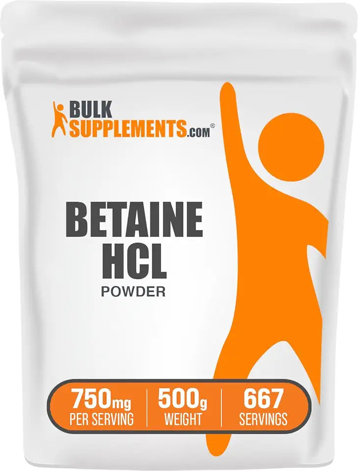Betaine HCl 750mg Gluten Free Powder 500g L2825