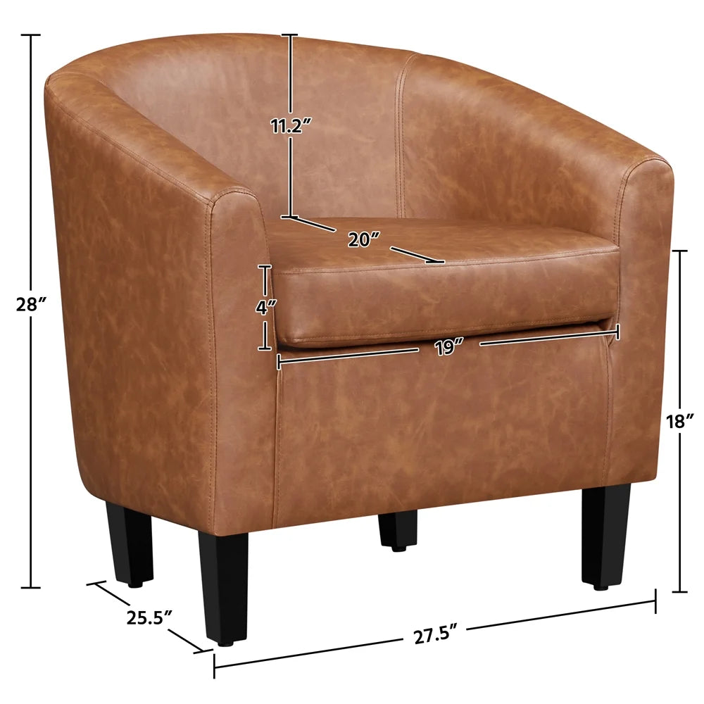 Brown Faux Leather Accent Chair Y628762