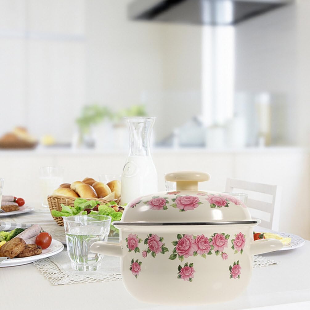 Small Enamel Pot with Lid 22cm J8450