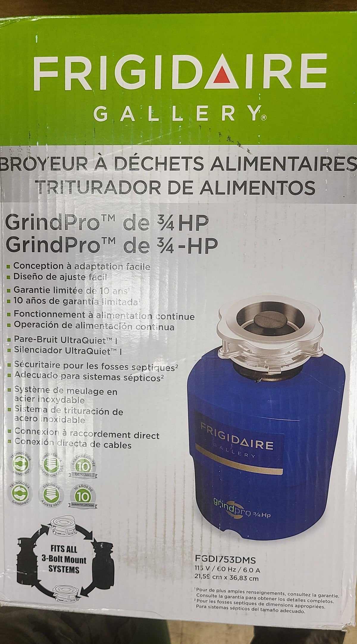 3/4 HP Food Waste Disposer U884