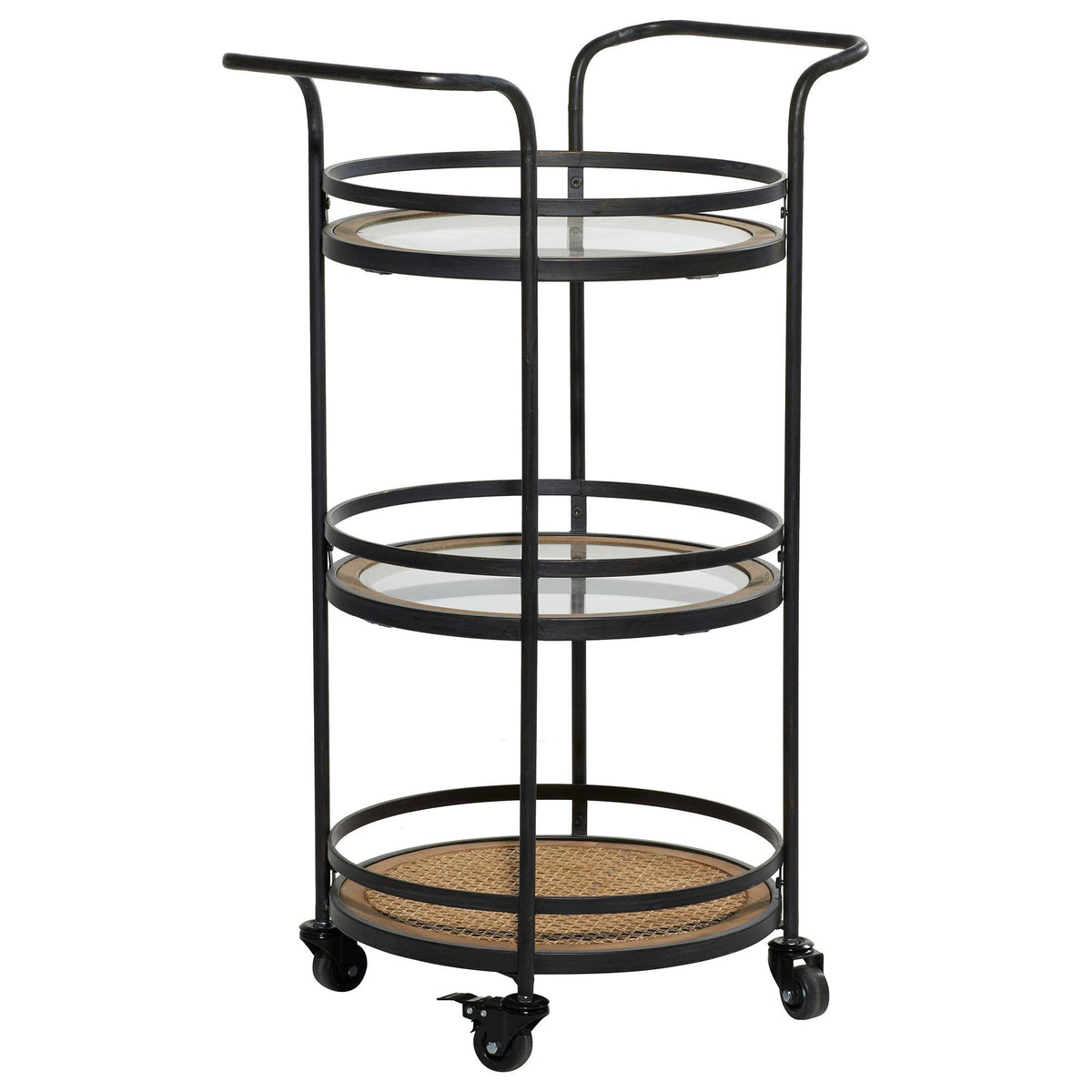 Brown Industrial Metal Bar Cart L55478