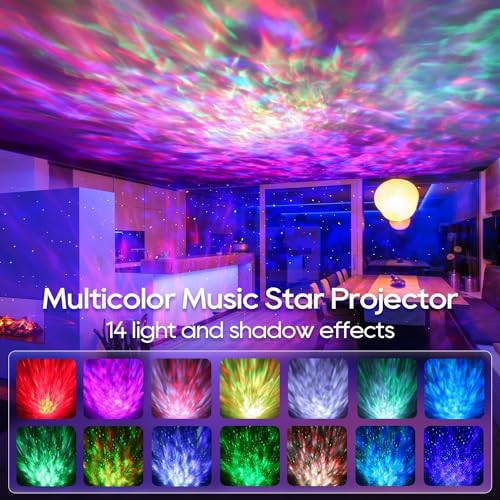 Galaxy Projector with Bluetooth Speakers Night Light Timer Remote Control J6828
