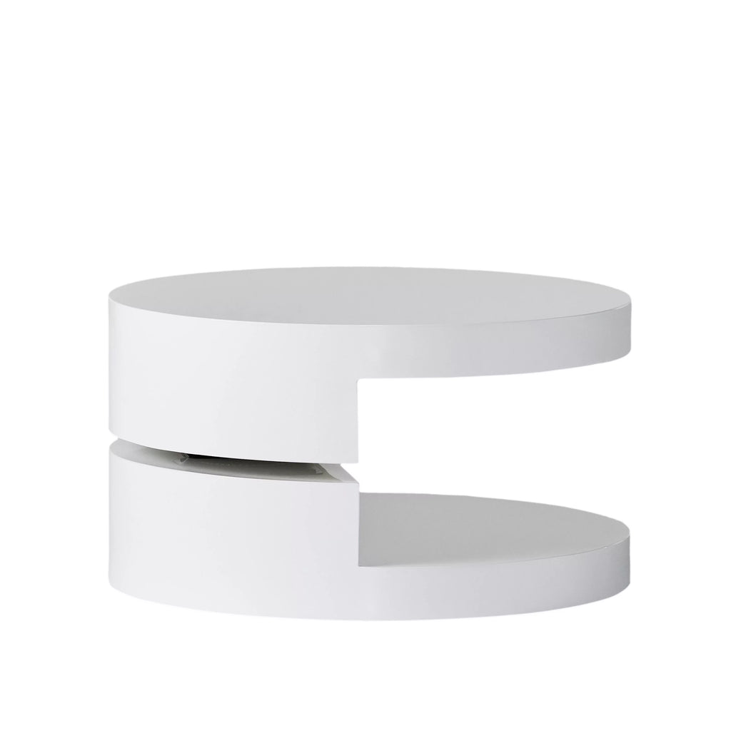 Glossy White Rotatable Coffee Table F7485