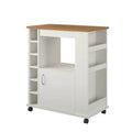 White Natural Kitchen Cart R233094