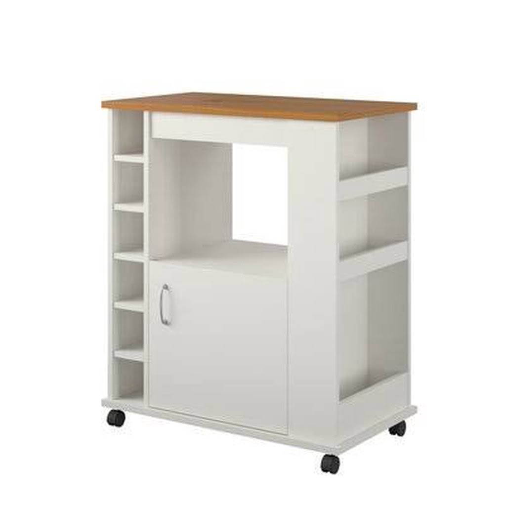 White Natural Kitchen Cart R233094