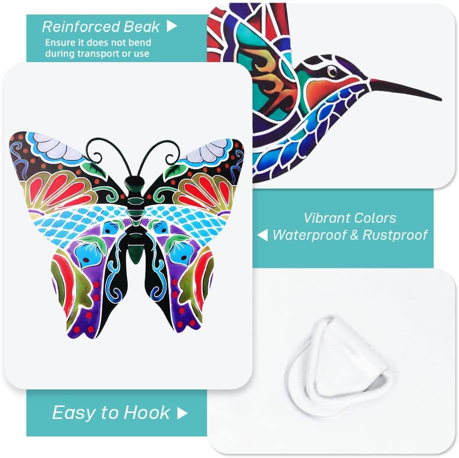 Metal Hummingbird and Butterfly Wall Decor A298