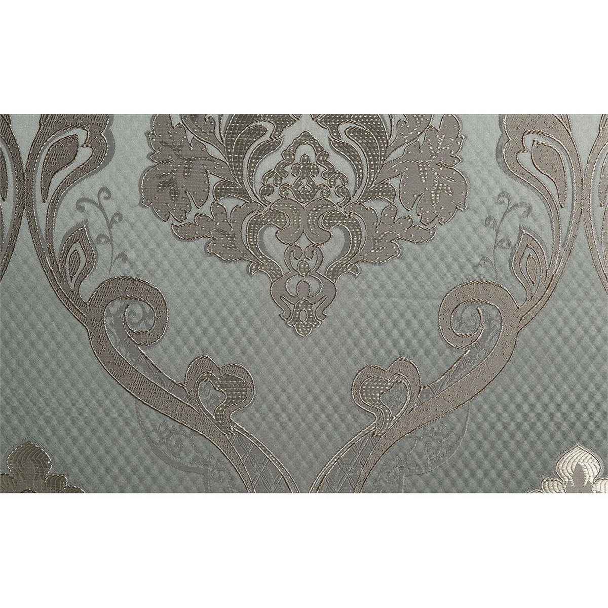 Tufted Fabric & Wood Sofa with 5 Pillows in Gray/Bronze Q135