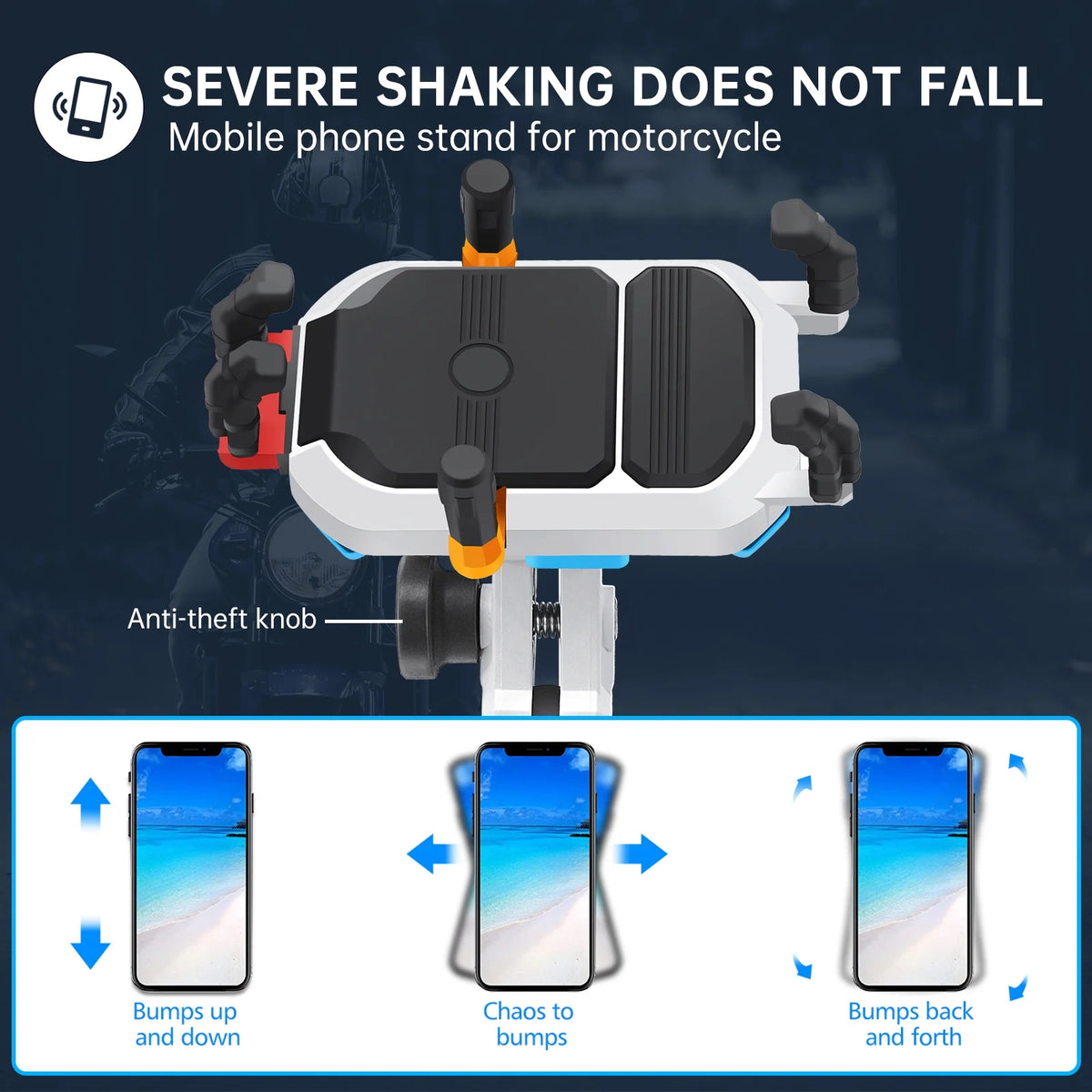 Motorcycle Phone Mount Holder Waterproof 360° Rotation M8 Screw Mount A816