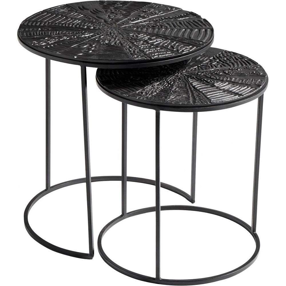Nesting Table Set of 2 Bronze Black Finish X953
