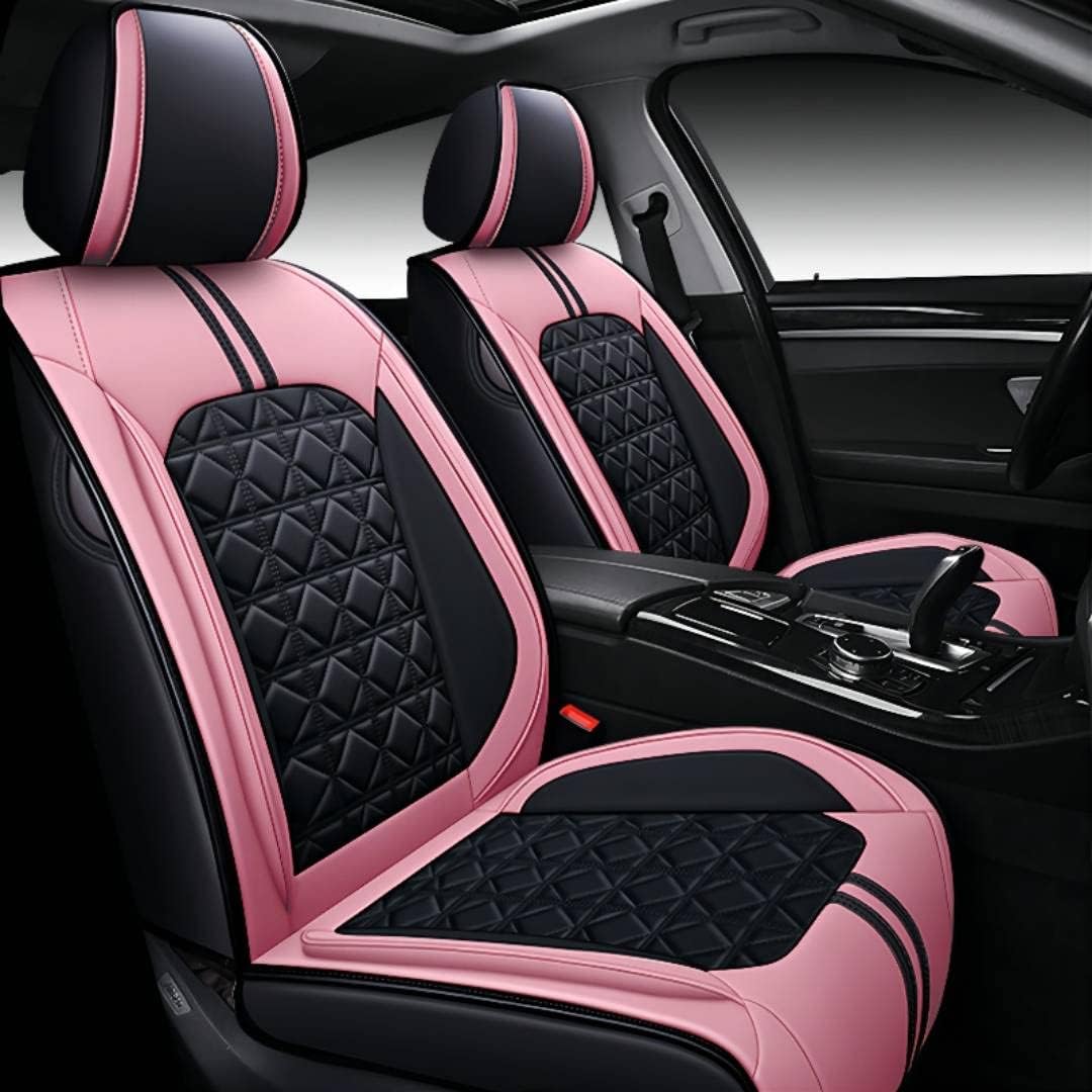 Black Synthetic Leather 5-Seater Full Set Seat Cover A978
