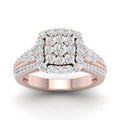 14K Rose Gold Diamond Cluster Engagement Ring P62466