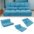 Blue Double Chaise Lounge Sofa with Two Pillows W3788